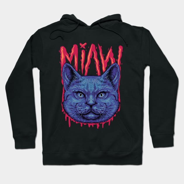 Miaw cat face Hoodie by Mako Design 